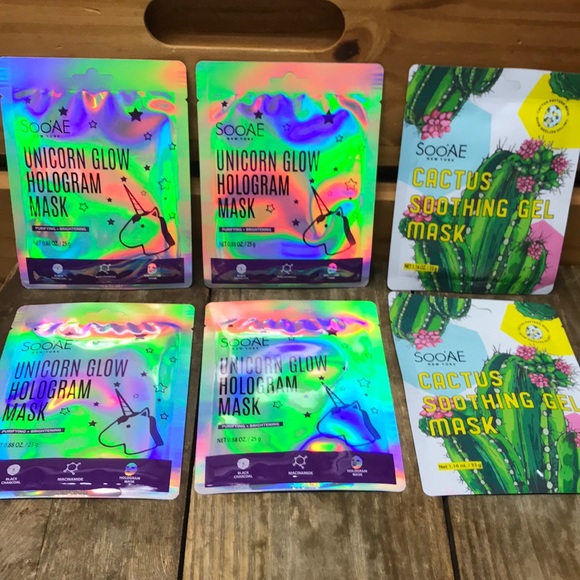 6 Soo’ae unicorn glow hologram masks - Picture 2 of 7